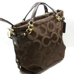Coach - Brown Op Art Brooke Sateen Convertible Bag